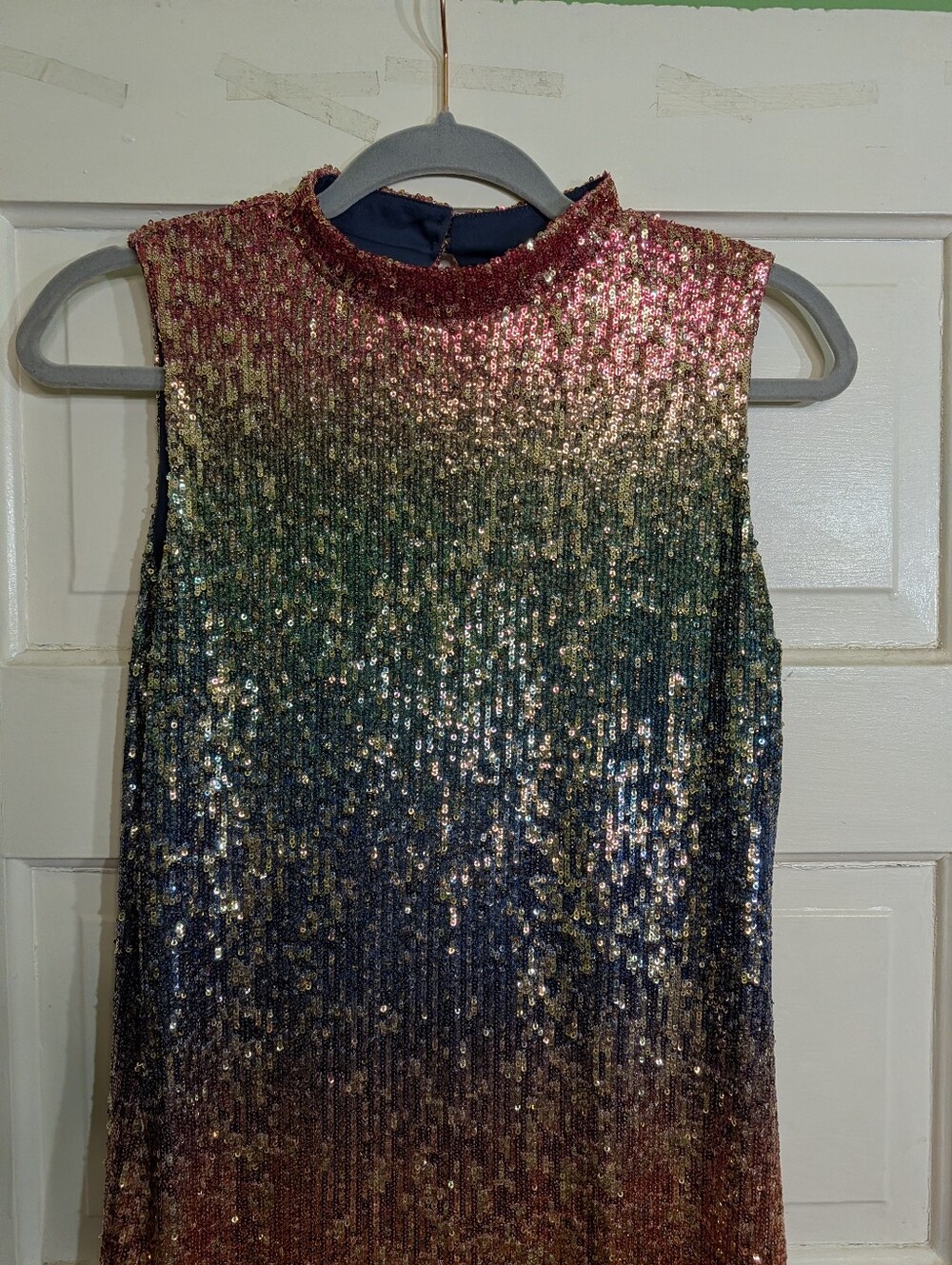 Francesca's Studio 19 Ombre Sequin Sleeveless Midi Dress Size M - Picture 3 of 9